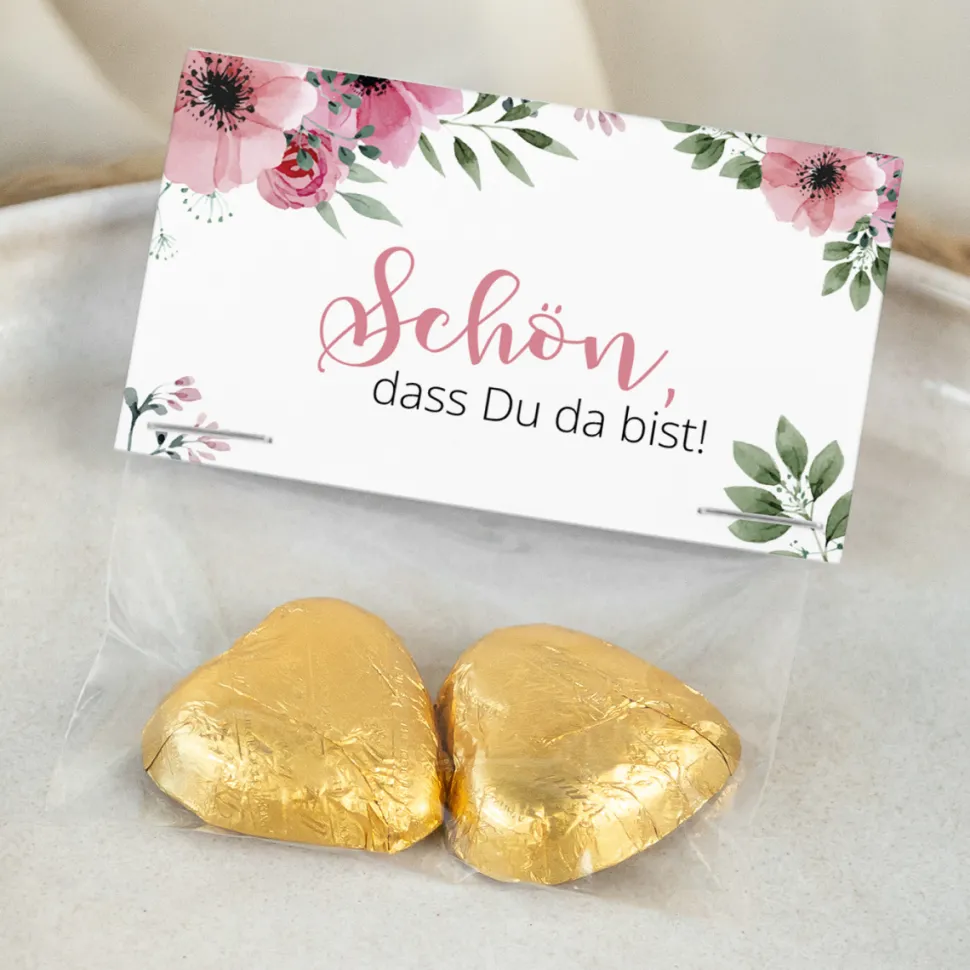 Gastgeschenk Tüte transparent mit Etikett "Bohemian Summer"
