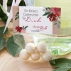 Gastgeschenk Tüte transparent + Etikett Vintage rot Blumen