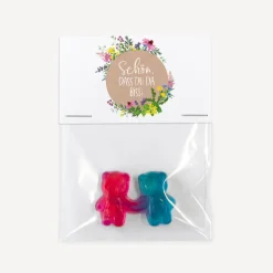 Gastgeschenk Tüte transparent mit Etikett "Wildblumen"