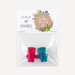 Gastgeschenk Tüte transparent mit Etikett 