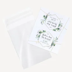 Gastgeschenk Tüte transparent + Etikett Aquarell Eukalyptus Zweige