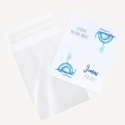 Gastgeschenk Tüte transparent + Etikett "Wal"