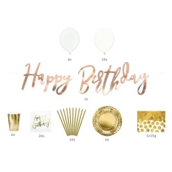 Geburtstag Deko Set Gold 60 tlg.