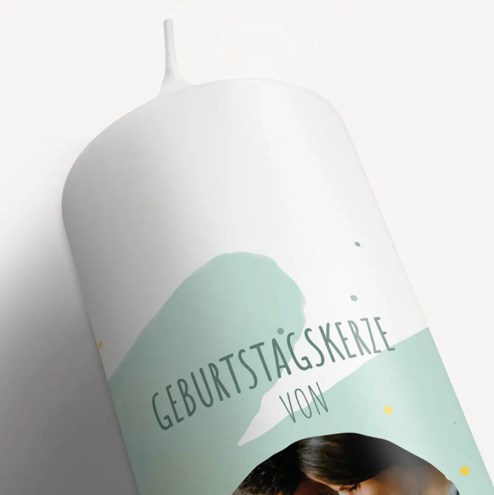 Geburtstagskerze mit Foto mint