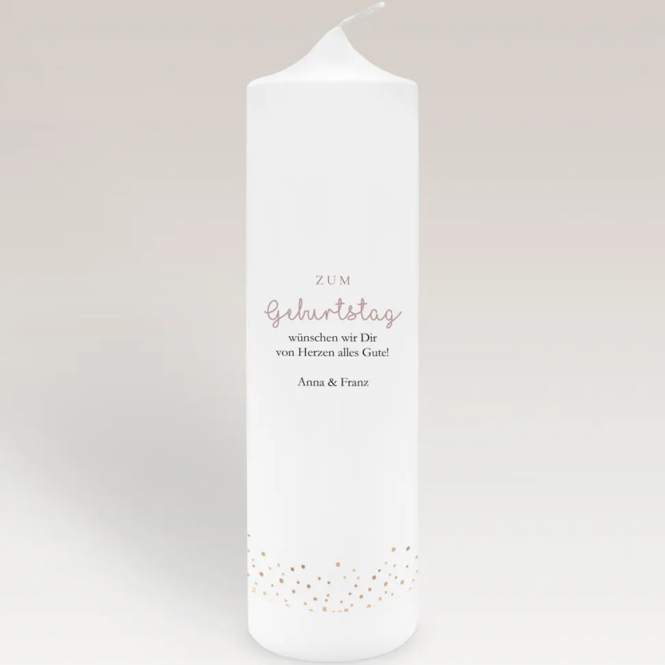 Geburtstagskerze Roségold Sparkles