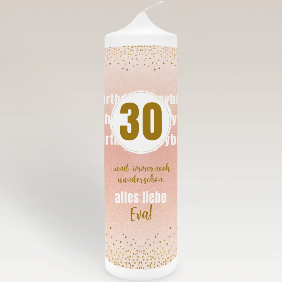 Geburtstagskerze Zahl rosé