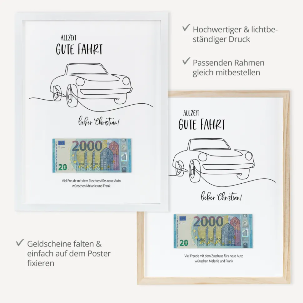 Geldgeschenk Auto Gute Fahrt