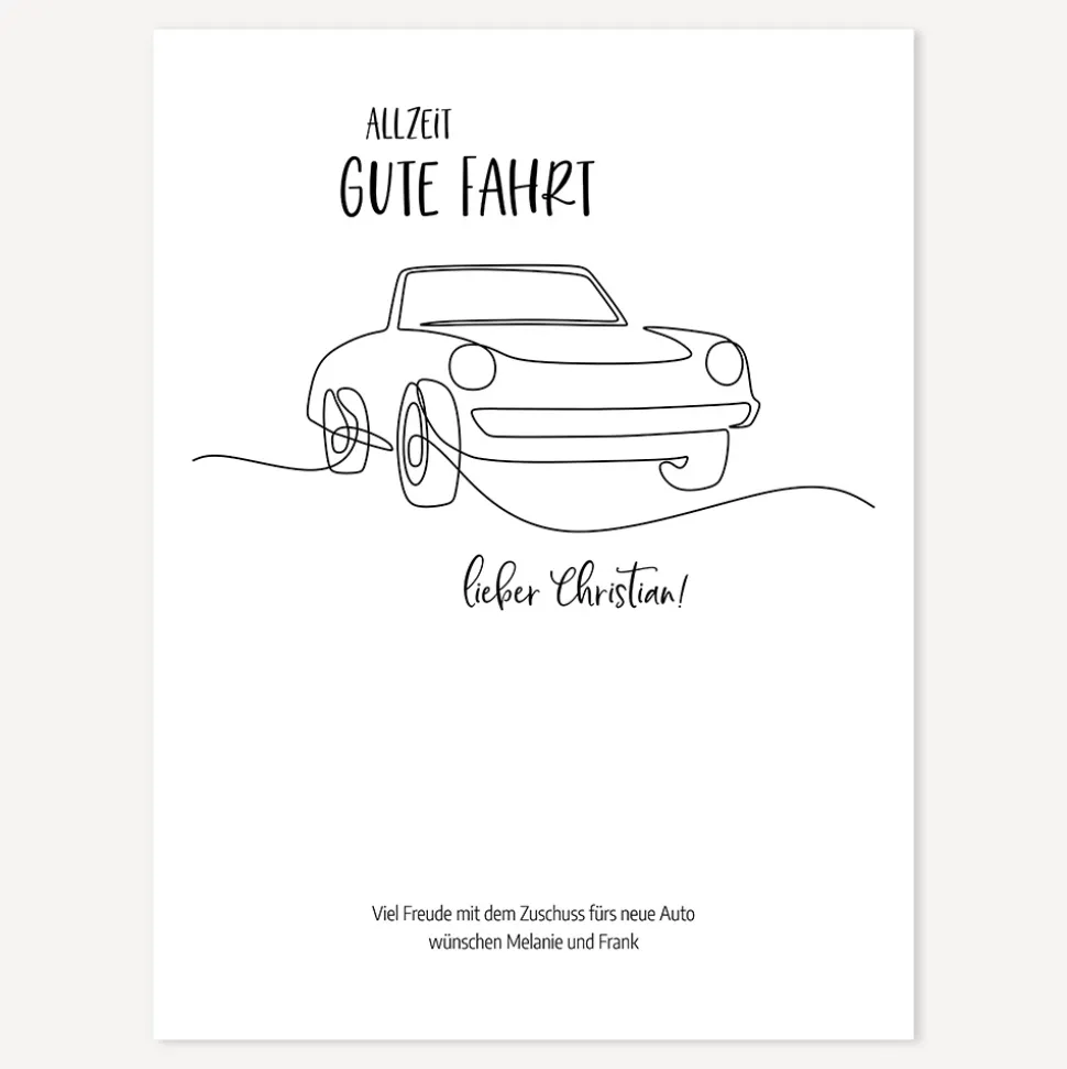 Geldgeschenk Auto Gute Fahrt