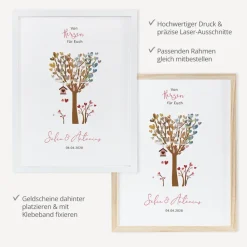 Geldgeschenk "Baum Herzen"