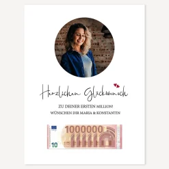 Geldgeschenk Erste Million mit Foto 