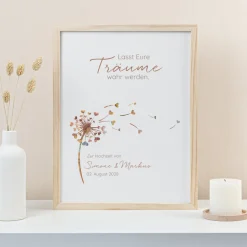 Geldgeschenk Pusteblume mit Herzen
