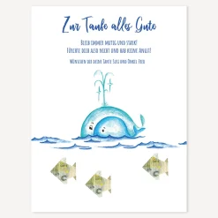 Geldgeschenk Taufe Fische & Wal
