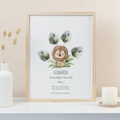 Geldgeschenk Taufe "Löwe Leo"