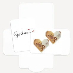 Geldgeschenk Verpackung mit Grußkarte "Kalligrafie"