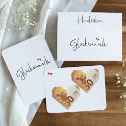 Geldgeschenk Verpackung mit Grußkarte "Kalligrafie"