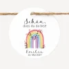 Geschenkanhänger rund "Regenbogen Vintage"