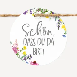 Geschenkanhänger rund "Wildblumen"