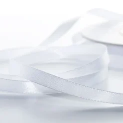 Geschenkband Satin weiß 6 mm x 25 Meter Rolle