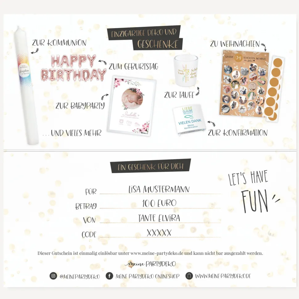 Geschenkgutschein zum Ausdrucken zu Hause
