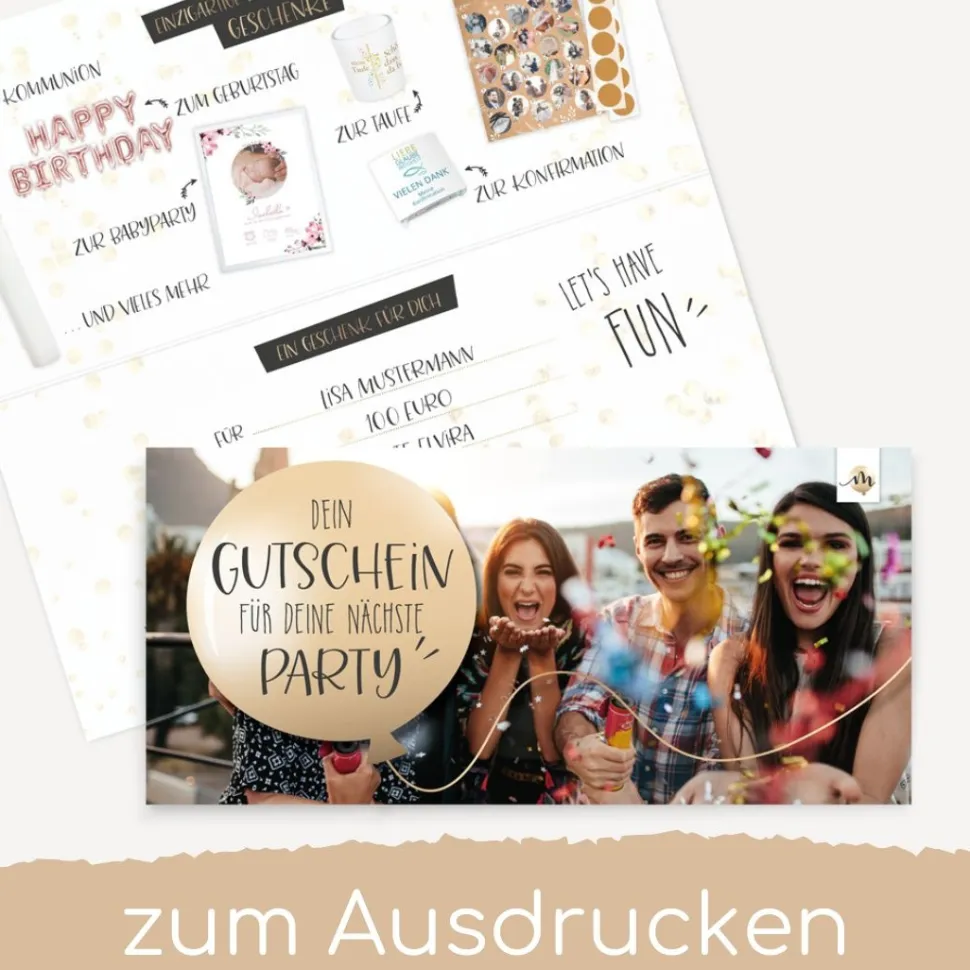 Geschenkgutschein zum Ausdrucken zu Hause