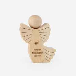 Geschenk Schutzengel Taufe aus Holz mit Gravur klein
