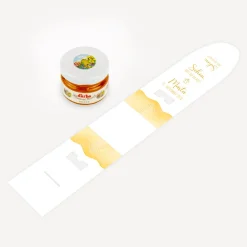 Geschenktäschchen mit Blütenhonig "Aquarell mit Engel gold-gelb"
