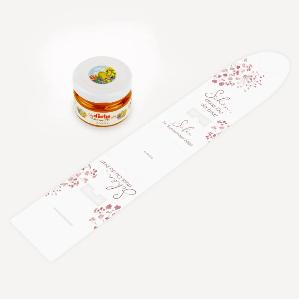 Geschenktäschchen mit Blütenhonig "Trockenblumen Blush"