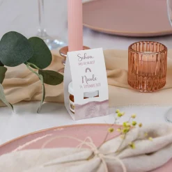 Geschenktäschchen mit Blütenhonig "Aquarell mit Regenbogen rosa"