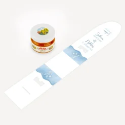 Geschenktäschchen mit Blütenhonig "Aquarell mit Taube blau"