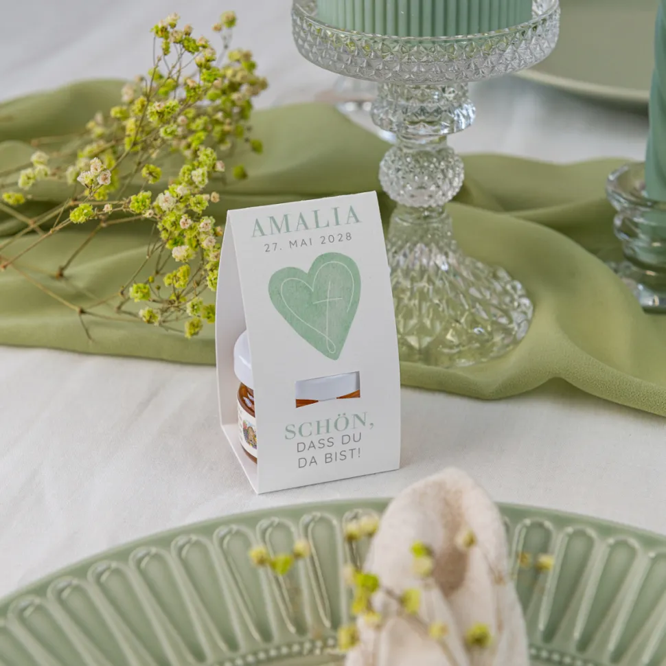 Geschenktäschchen mit Blütenhonig "Herz"