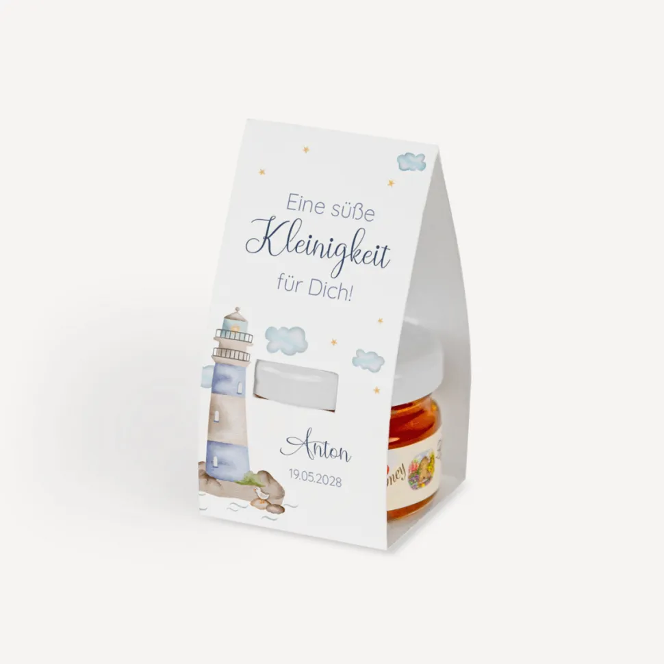 Geschenktäschchen mit Blütenhonig "Leuchtturm"