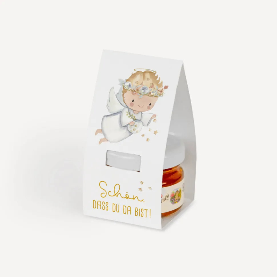 Geschenktäschchen mit Blütenhonig "Kleiner Engel"