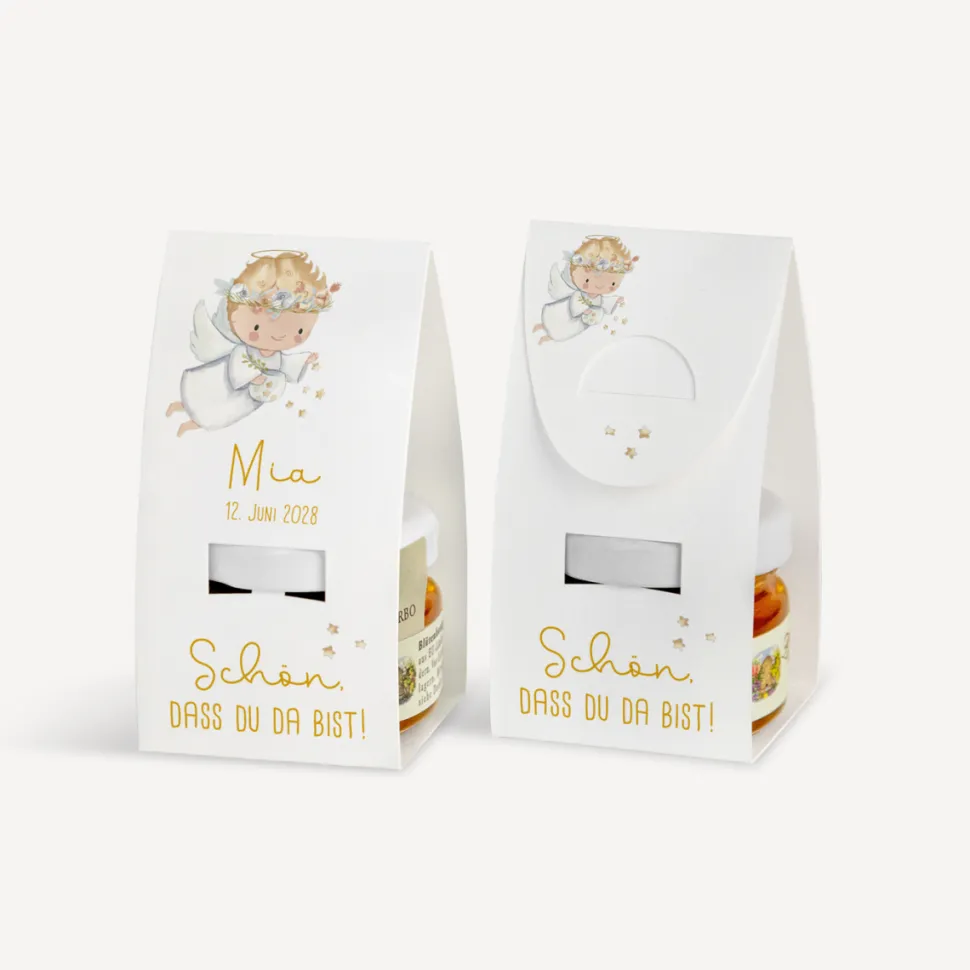 Geschenktäschchen mit Blütenhonig "Kleiner Engel"