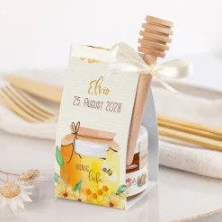 Geschenktäschchen mit Blütenhonig "Honigliebe"