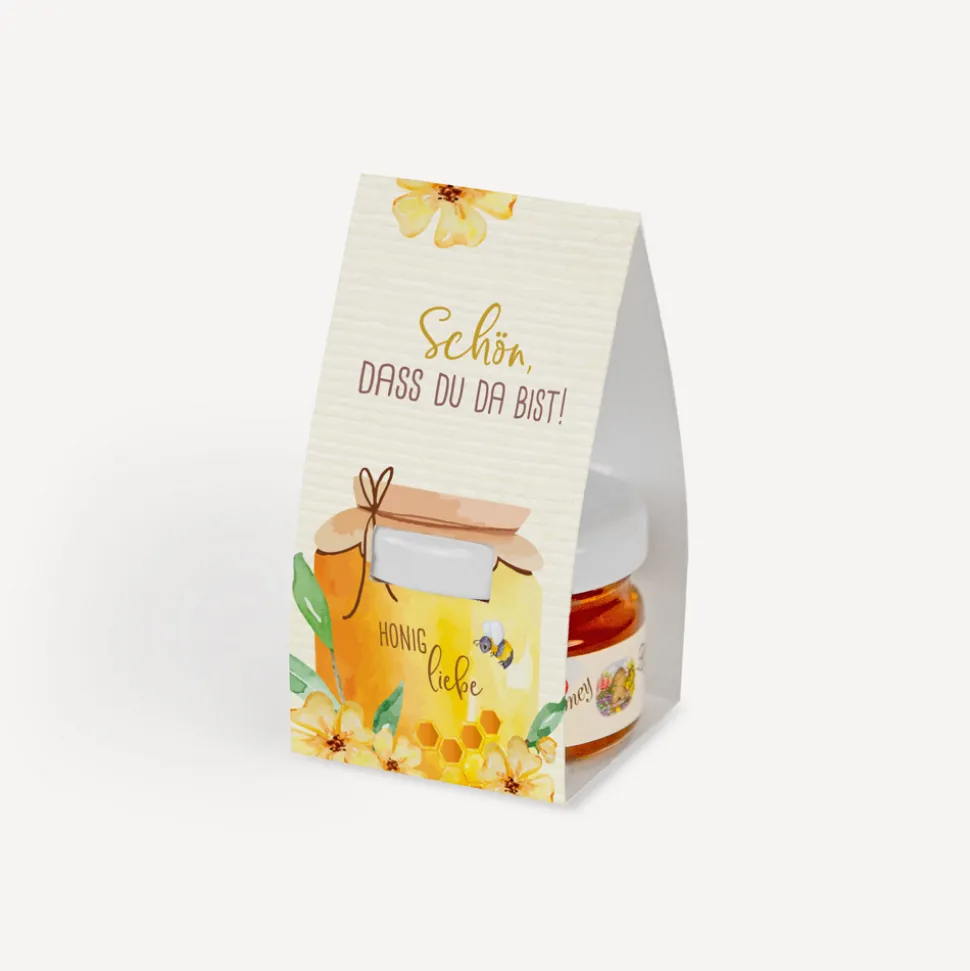 Geschenktäschchen mit Blütenhonig "Honigliebe"