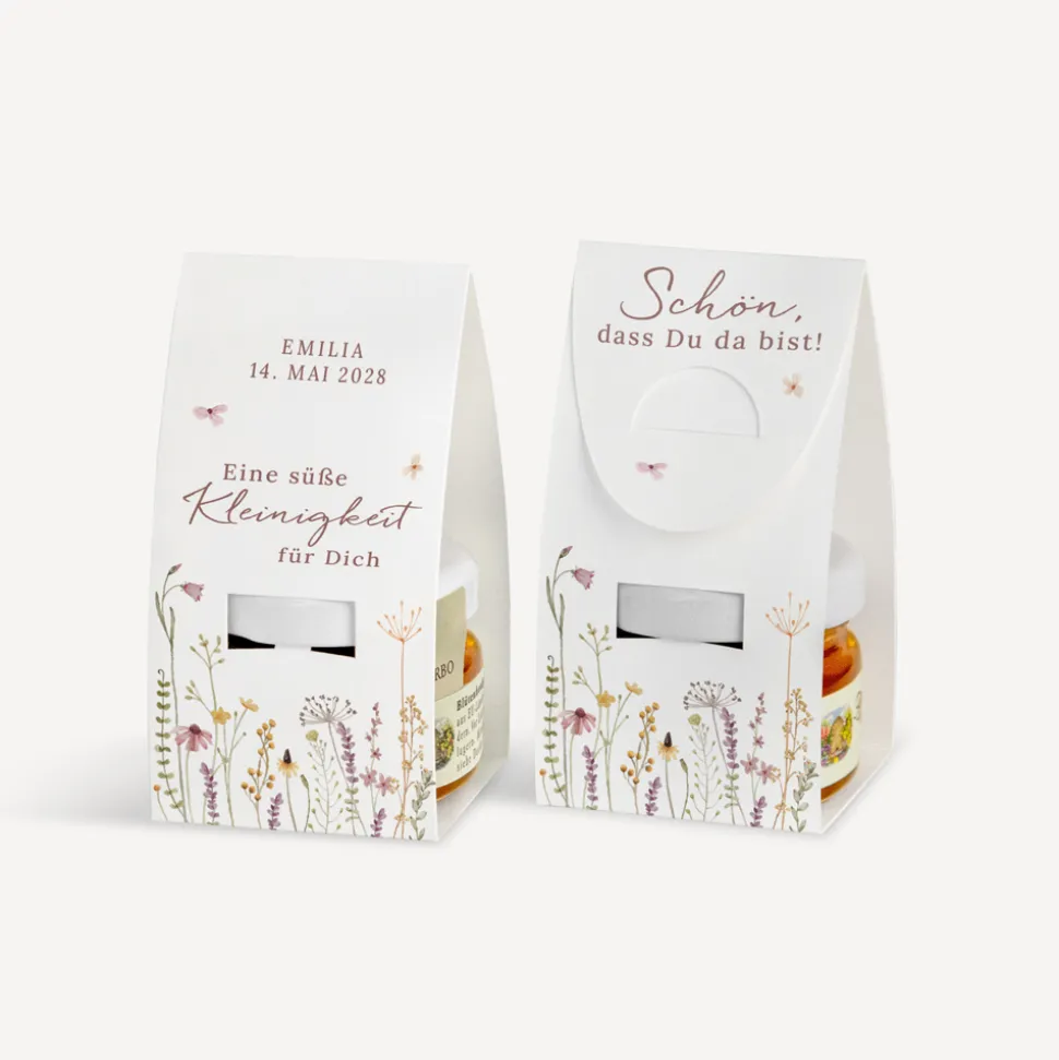 Geschenktäschchen mit Blütenhonig "Wildromantische Blüten"