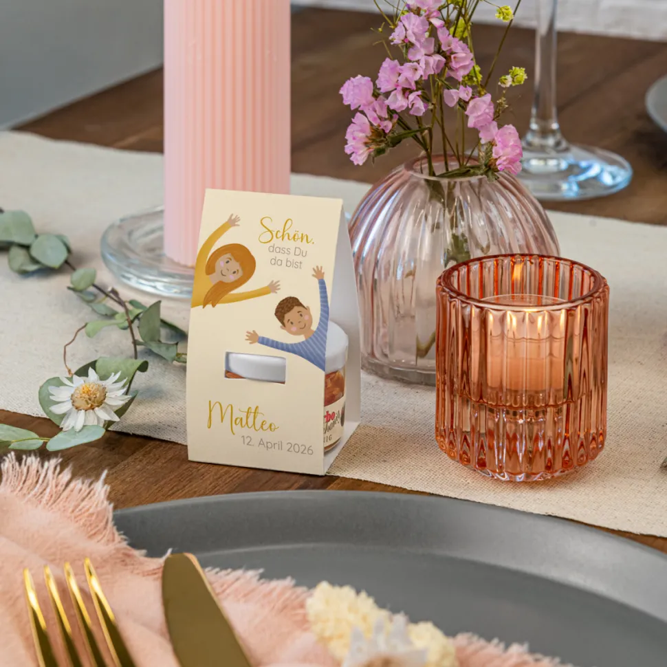 Geschenktäschchen mit Blütenhonig "Ihr seid meine Freunde!"