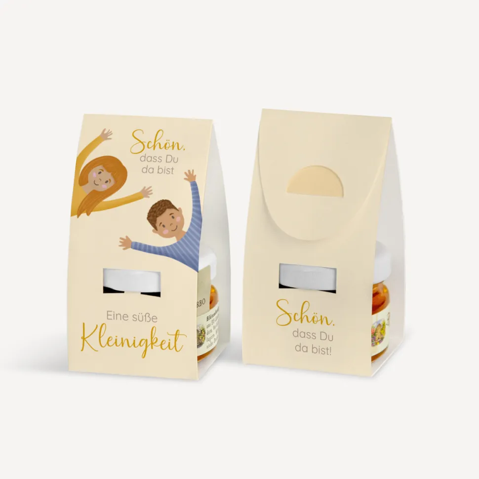 Geschenktäschchen mit Blütenhonig "Ihr seid meine Freunde!"