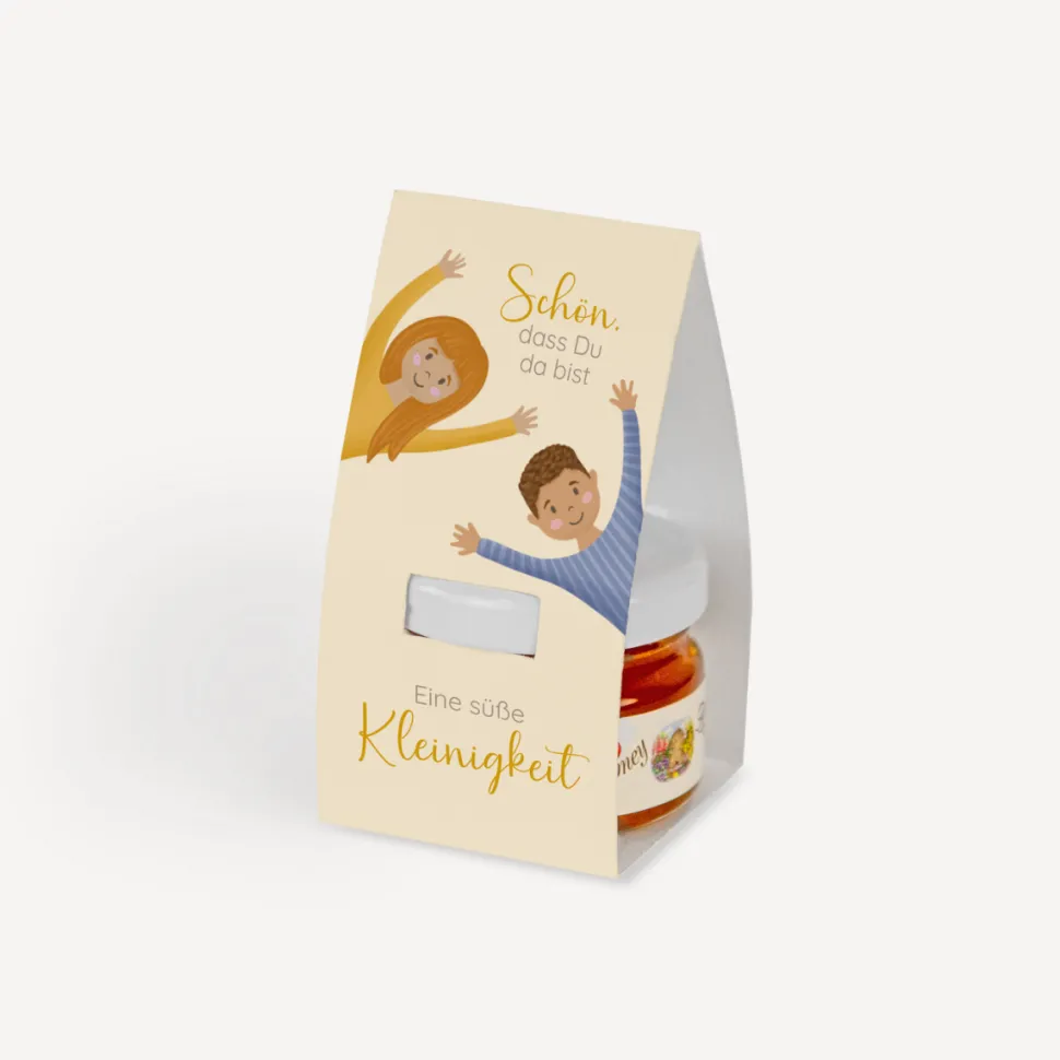 Geschenktäschchen mit Blütenhonig "Ihr seid meine Freunde!"