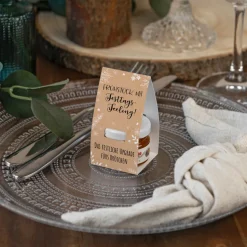 Geschenktäschchen mit Blütenhonig "Frohe Weihnachten"