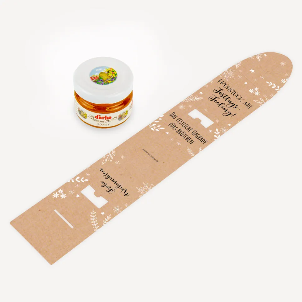 Geschenktäschchen mit Blütenhonig "Frohe Weihnachten"