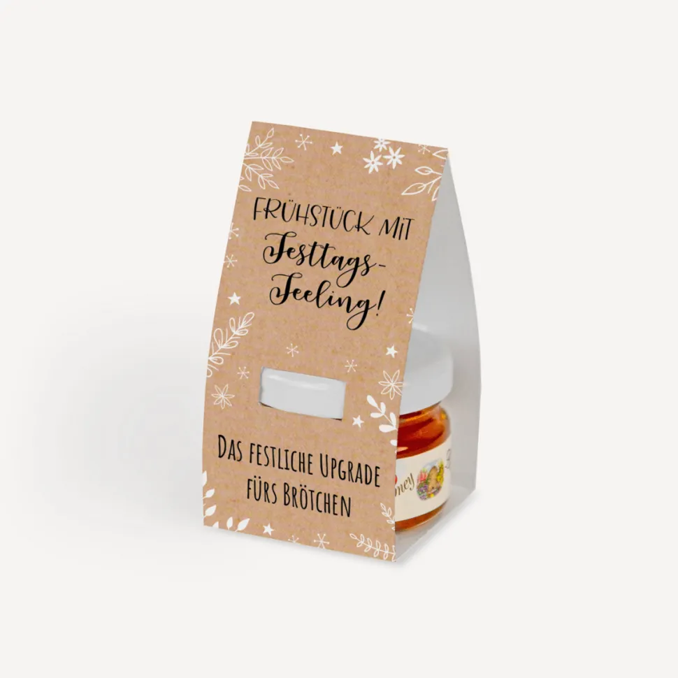 Geschenktäschchen mit Blütenhonig "Frohe Weihnachten"