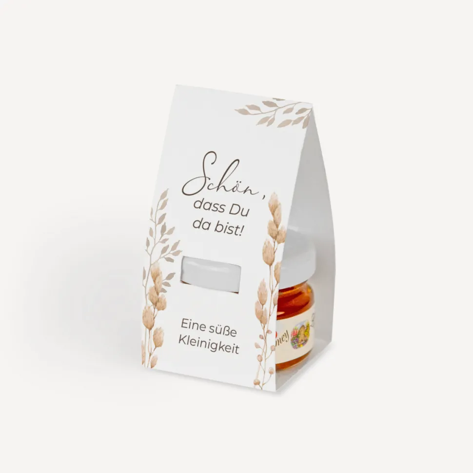Geschenktäschchen mit Blütenhonig "Trockengras"