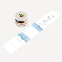 Geschenktäschchen mit Erdbeer Konfitüre "Aquarell mit Taube blau"