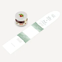 Geschenktäschchen mit Erdbeer Konfitüre "Aquarell mit Zweig grün"