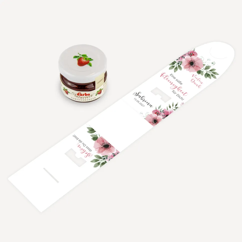 Geschenktäschchen mit Erdbeer Konfitüre "Bohemian Summer"