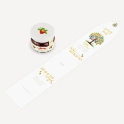 Geschenktäschchen mit Erdbeer Konfitüre "Lebensbaum Bunte Blätter"