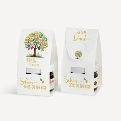 Geschenktäschchen mit Erdbeer Konfitüre 