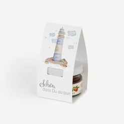 Geschenktäschchen mit Erdbeer Konfitüre "Leuchtturm"