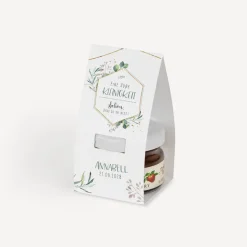 Geschenktäschchen mit Erdbeer Konfitüre "Aquarell Eukalyptus Zweige"